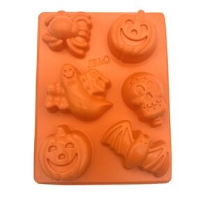 Jello Jell-O Jiggler Mold Halloween Mold Spider Skull Bat Ghost Pumpkins Orange